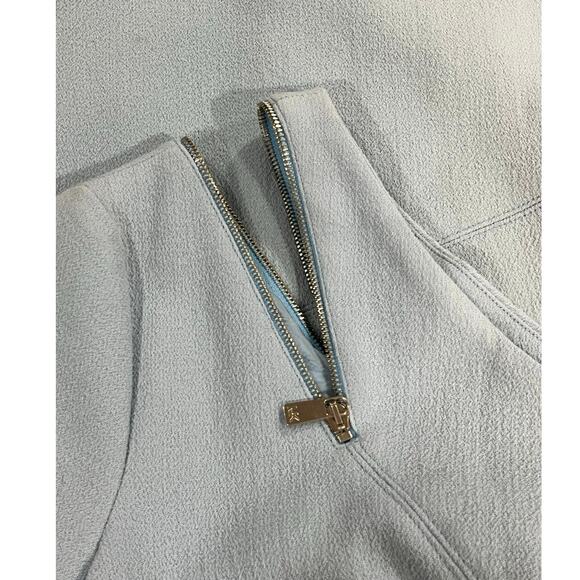 Michael Kors Blue Wool Zipper Accent Sleeveless with One-Shoulder Sheath Dress 6 - Picture 8 of 12